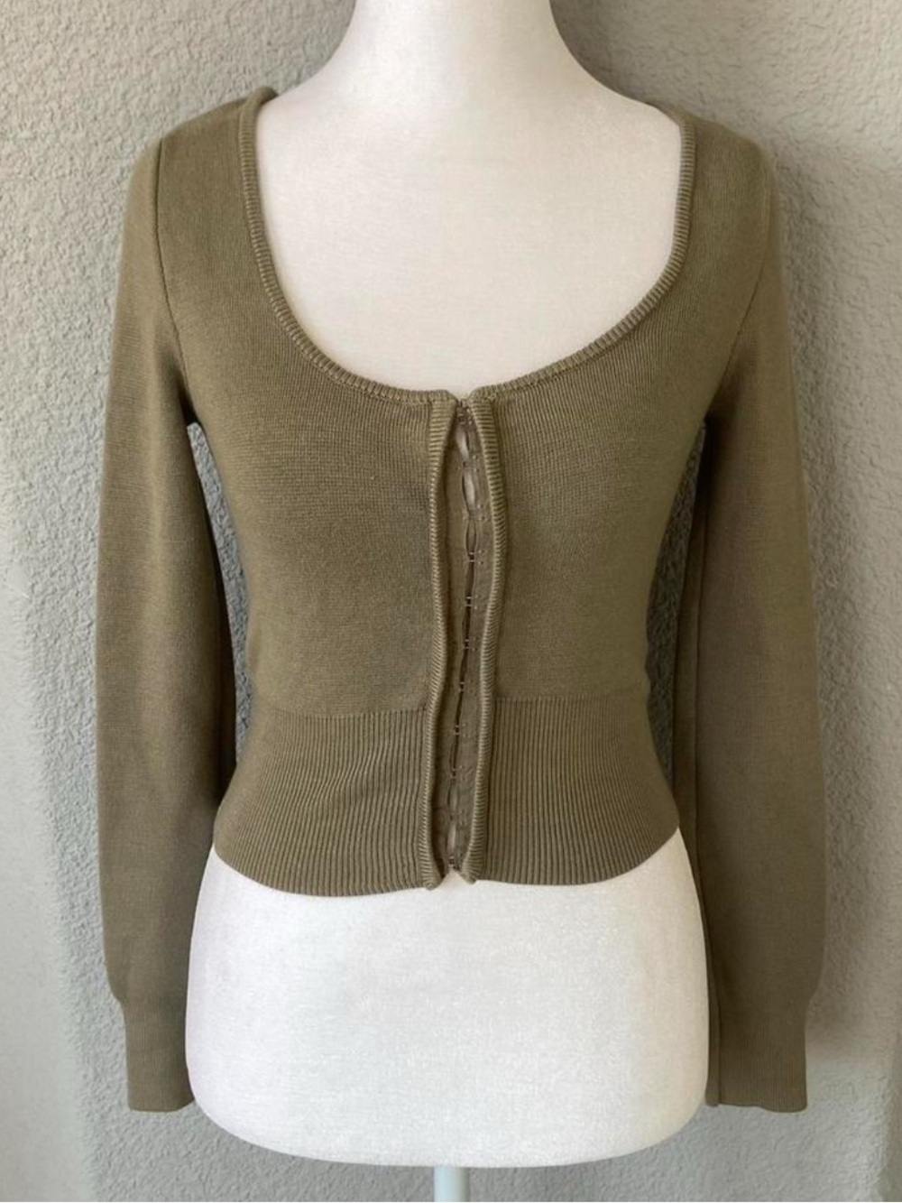 Abercrombie & Fitch Olive Scoop-Neck Top